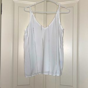 Bella Dahl White Tank with Silver Stripes
